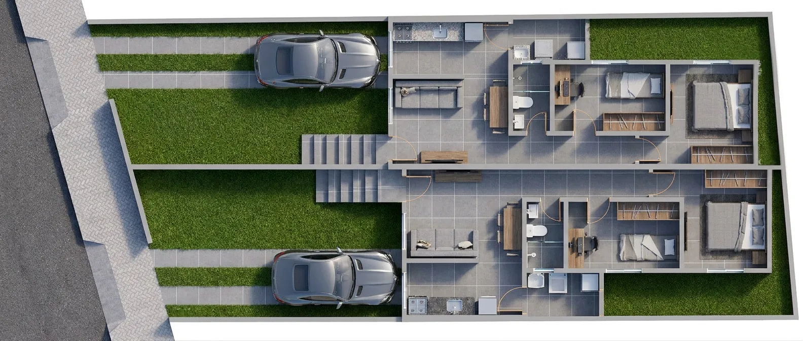 Planta baixa de uma das casas construídas pela JFJ